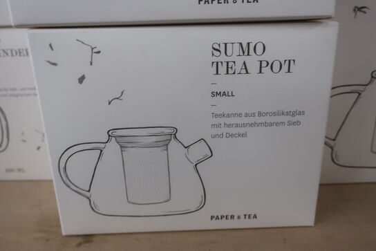 8 stk. PAPER & TEA Sumo Tea Pot Small - Glasbryggekande med si