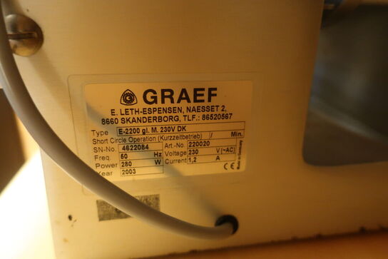 Pålægsskæremaskine GRAEF E-2200 gl. M. 230V DK