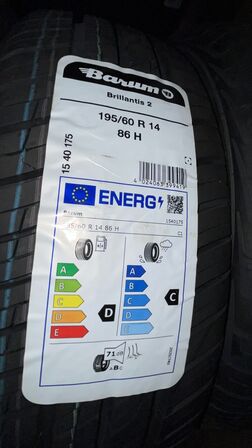 3 Stk. Dæk BARUM BRILLIANTIS 2 - 195/60 R 14 86 H