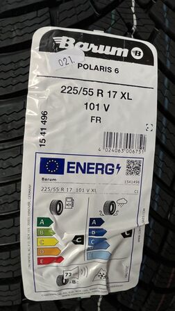 6 Stk. Dæk BARUM POLARIS 6 - 225/55 R 17 XL 101 V
