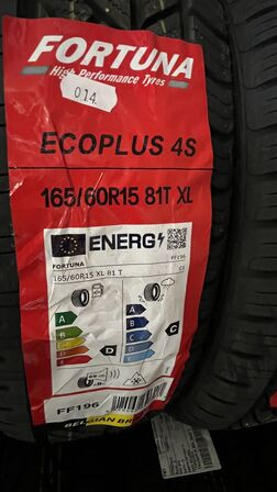 4 Stk. Dæk FORTUNA ECO PLUS 4S - 165/60 R 15 81 T XL