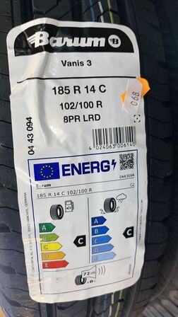 2 Stk. Dæk BARUM VANIS 3 - 185 R 14 C 102/100 R