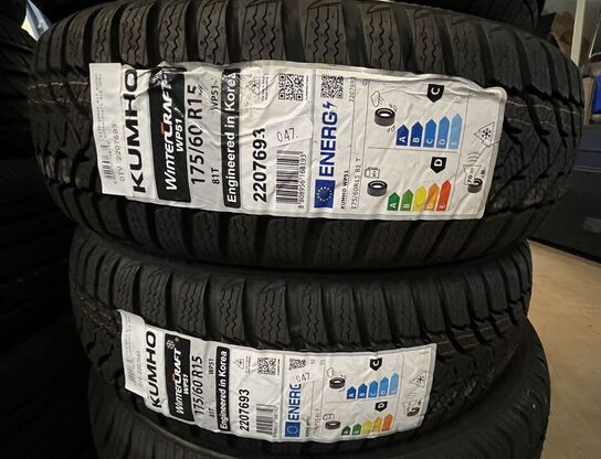 2 Stk. Dæk KUMHO WINTERCRAFT WP51 - 175/60 R15 81 T