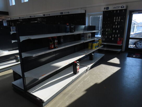 Stort parti butiksreoler uden inhold