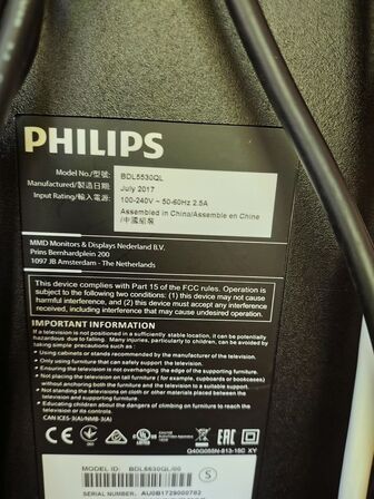 Mødeskærm med stativ  PHILIPS  55" 