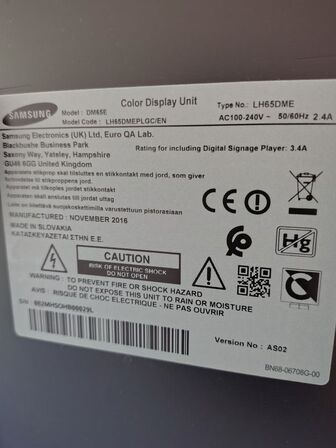 Mødeskærm med stativ  SAMSUNG  65"