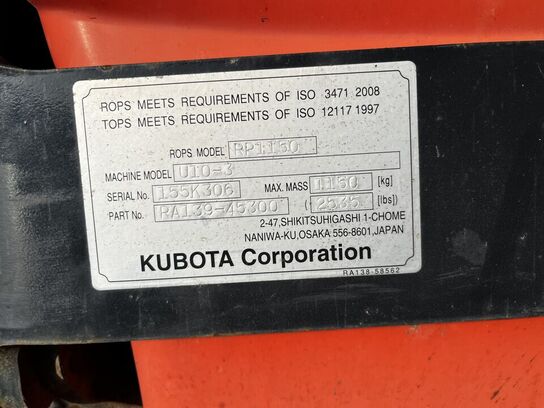 Minigraver KUBOTA U10-3