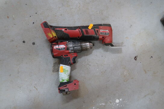 2 stk. akku håndværktøj MILWAUKEE M18 FPD2, M18 BMT