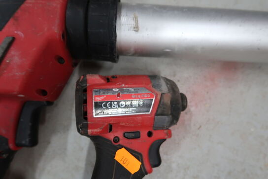 2 stk. akku håndværktøj MILWAUKEE M18 FID3, C18 PCG