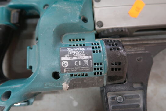 2 stk. akku håndværktøj MAKITA DFR550, BJR181