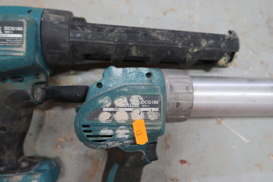 2 stk. akku fugepistoler MAKITA DCG180 samt taske med indhold
