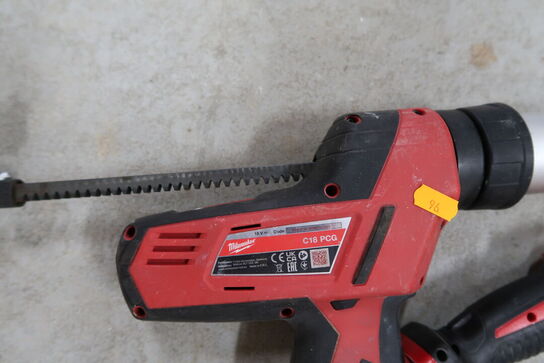 2 stk. akku håndværktøj MILWAUKEE C18 PCG, M18 T LED