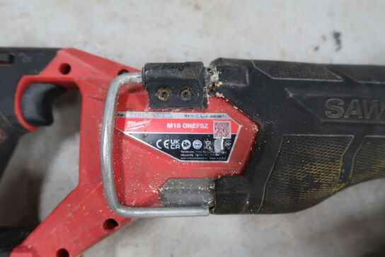 2 stk. akku håndværktøj MILWAUKEE M18 ONEFSZ, M18 FSAG125X