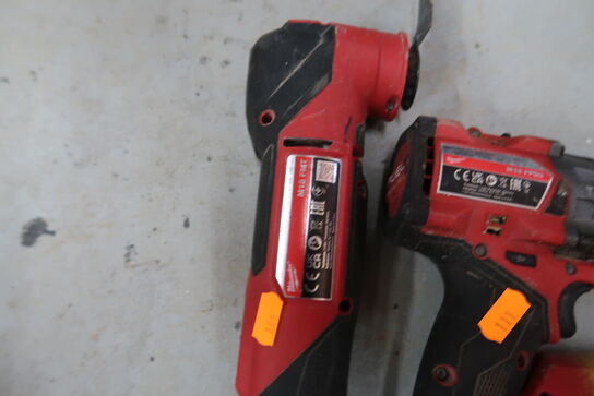 3 stk. akku håndværktøj MILWAUKEE M18 FBJS, M18 FPD3, M18 FMT