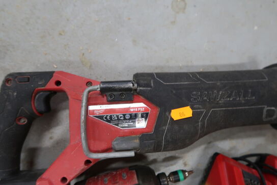 2 stk. akku håndværktøj MILWAUKEE M18 FSZ m.fl. Med lader