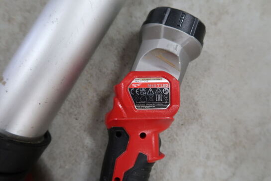 2 stk. akku håndværktøj MILWAUKEE C18 PCG, M18 T LED