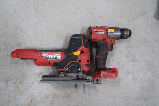 2 stk. akku håndværktøj MILWAUKEE M18 FBJS, M18 ONEPD