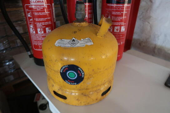 3 stk. Brandslukkere & gasflaske MOMSFRI