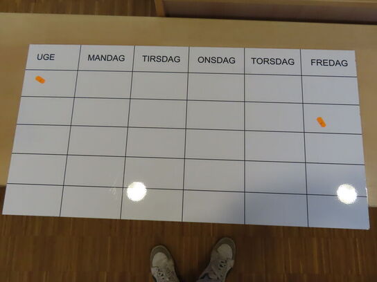 Whiteboard ugeopdelt