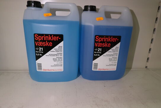 9 dunke sprinklervæske samt rensevæske