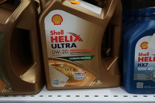 3 dunke olie SHELL HELIX Ultra 0W-20 5L