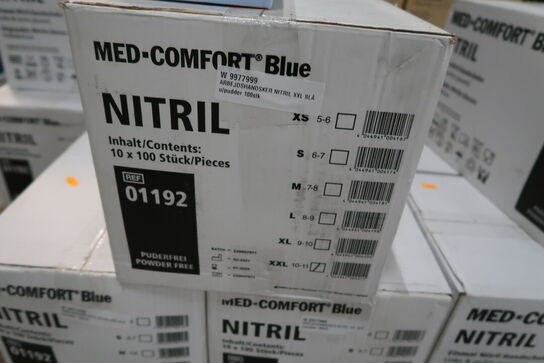 13 kasser engangshandsker MED-COMFIR Blue Nitril