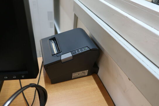 2 stk. computerskærme SAMSUNG, bonprinter, tastatur, mus, computer, headset