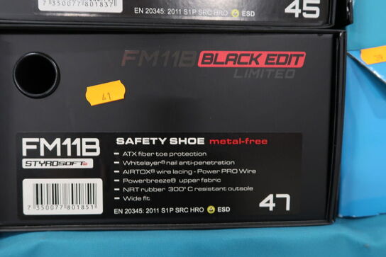 Sikkerhedssko AIRTOX FM11B Black Edition Lemited Str: 47