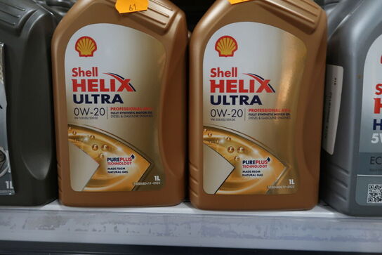 12 dunke olie SHELL HELIX ULTRA 0W-20 1L