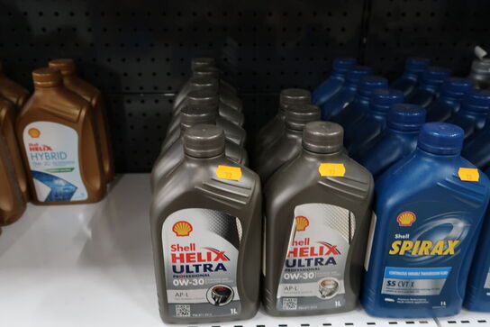 9 dunke olie SHELL HELIX ULTRA 0W-30 1L