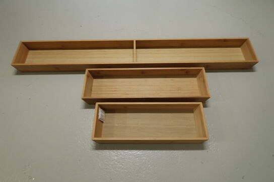 3 stk. skuffeindsatser Bambus