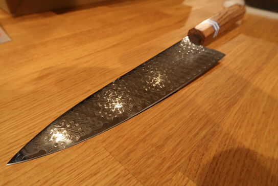 Riceknife Damaskus kokkekniv 218 mm. - Valkyrie II. 2023