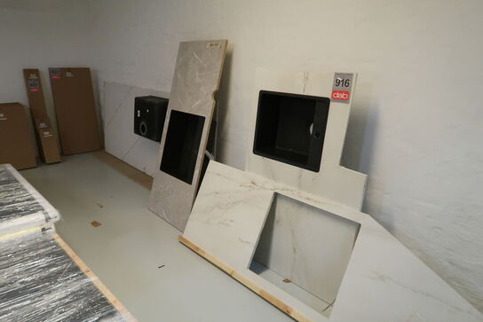 3 stk. Bordplader med vask