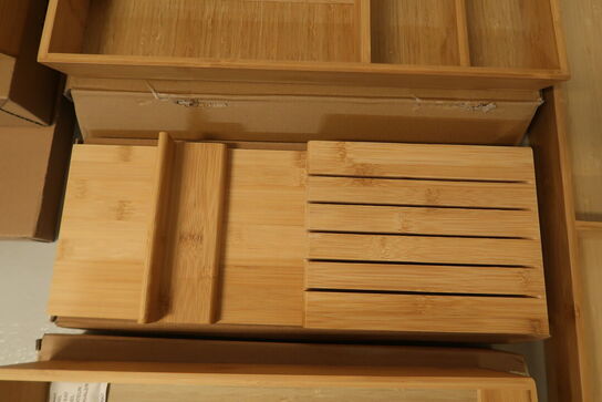 7 stk. skuffeindsatser Bambus