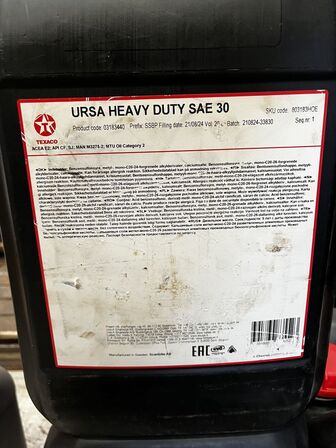 40L olie TEXACO Ursa Heavy Duty Sae 30