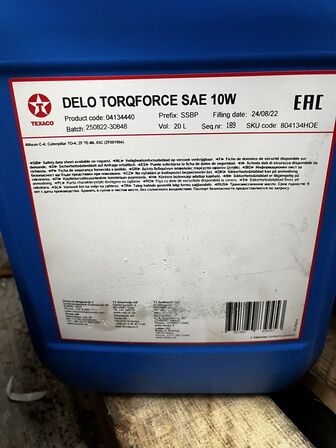 60L olie TEXACO Delo Torqforce Sae 10W