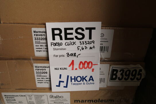 7 pakker gulv FORBI Maremoleum Click Raven