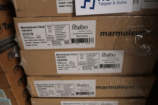 7 pakker gulv FORBI Maremoleum Click Raven