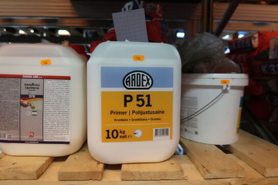 Palle med tæppefix, primer m.m.