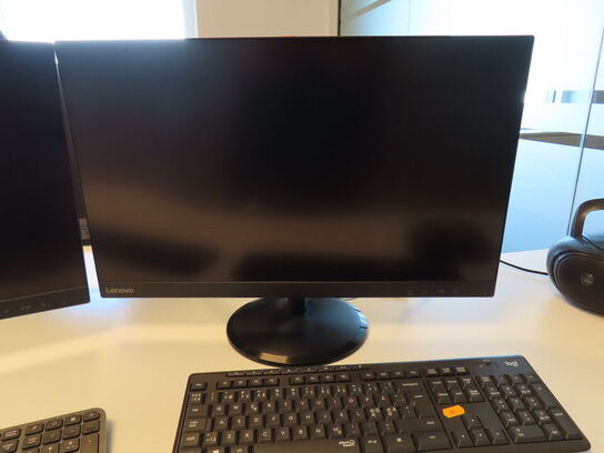 2 stk. 27" monitorer, Lenovo C27-35, radio, tastatur og mus
