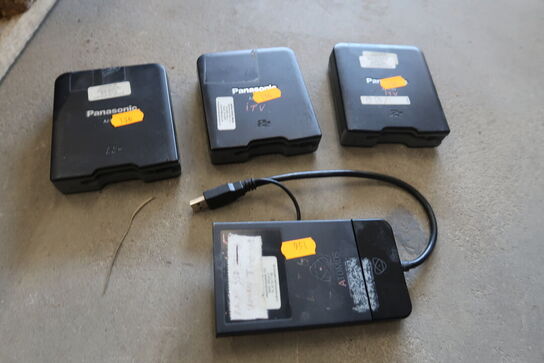 3 stk. PANASONIC P2-card reader samt ATOMOS HDD reader