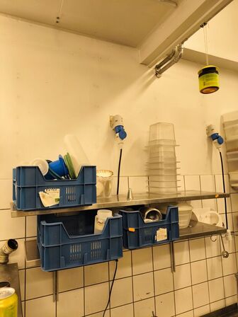 Hylder i rustfri stål inkl. indhold