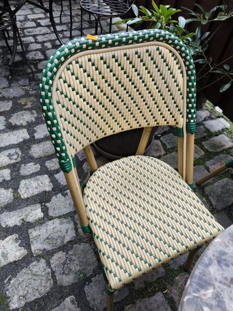 2 stk. café fletstole ZEDERKOF Alicante samt cafébord