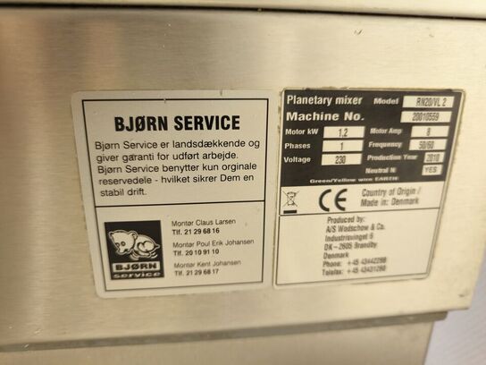 Røreværk VARIMIXER BEAR RN20/VL 2 inkl. tilbehør