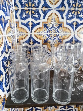 Div. glaskander, glas m.v. (se billeder)