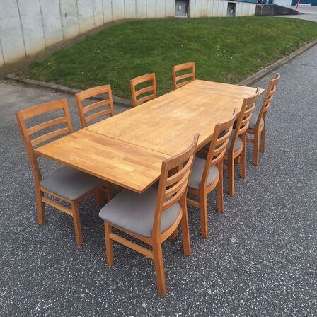 Spisebord med 10 stk. stole