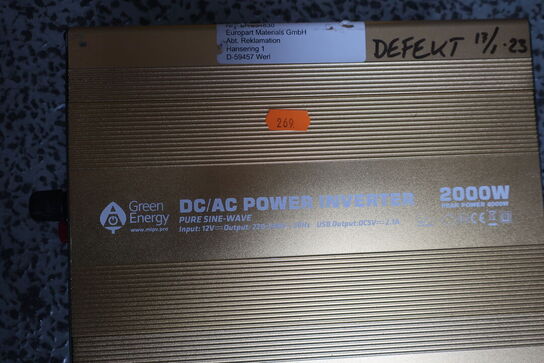 Inverter GREEN ENERGY DC/AC Power Inverter 2000W