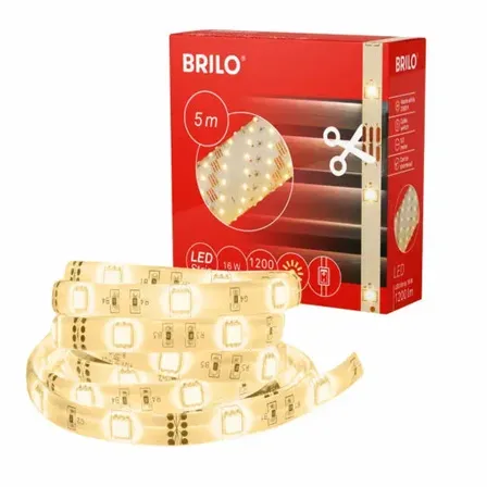 5 stk. briloner led strip 5 meter varm hvid(ubrugt)