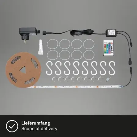 4 stk. briloner rgb led strip 5 meter med remote ip44(ubrugt)