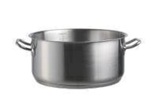 3 stk. Gryde lav 8 ltr diam 280 mm til induktion, el og gas